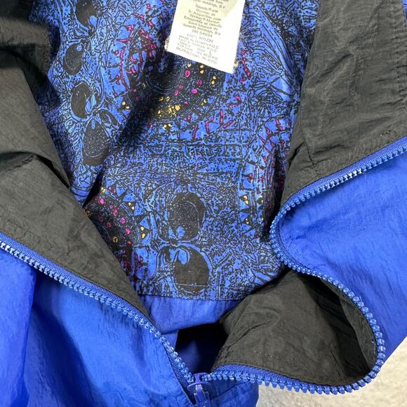 Speedo 90's Vintage Windbreaker Blue Black Size Large 1/4 Zip Up Light Jacket - Picture 11 of 12